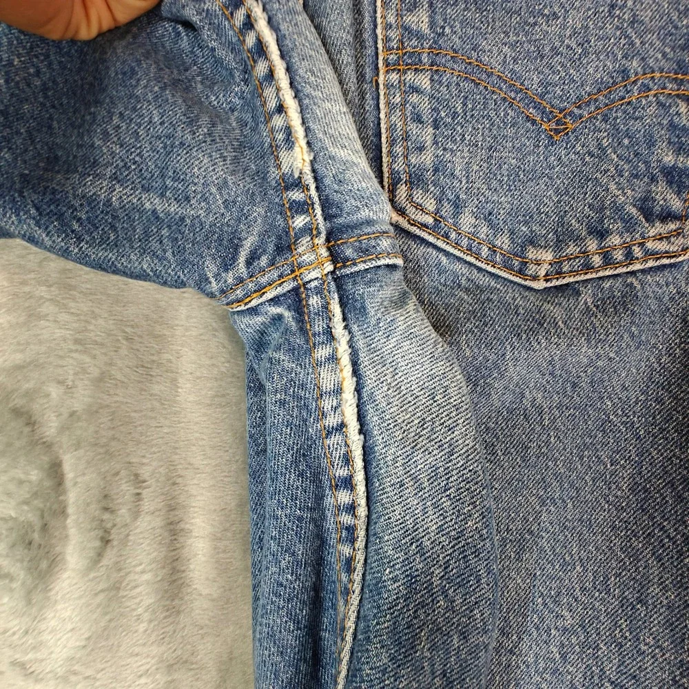 VTG Levis 505 Orange Tab 80s 90s 34x30 Straight Leg Jean Made in USA Distressed